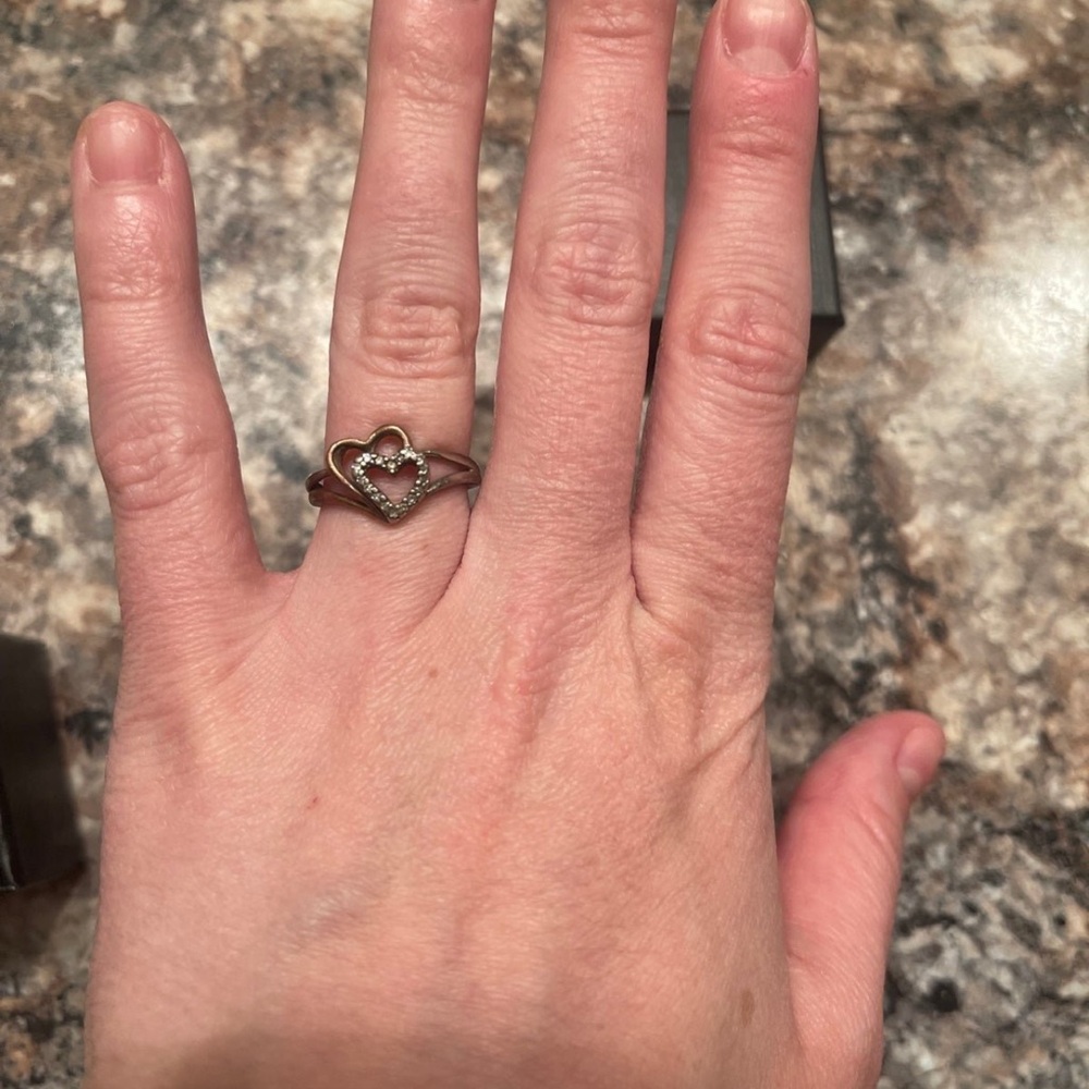 Kay Jewelers Gold Heart Ring with Diamond Accent